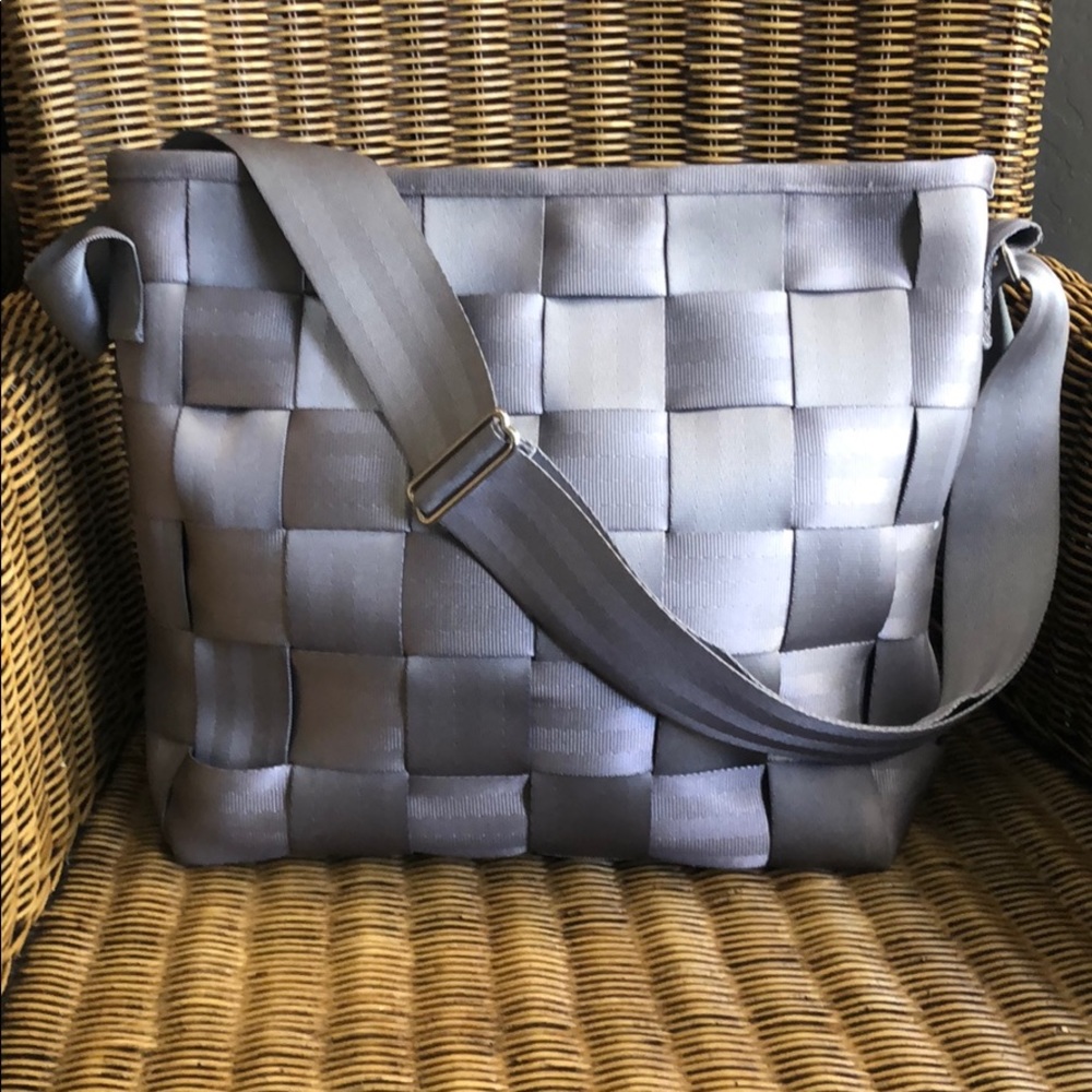 Grey Seatbelt Messenger Bag LIKE NEW CONDITION